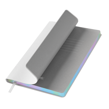 Ежедневник Гэлакси (Galaxy) недатированный, гибкая обложка, срез голограф. фольга, белый