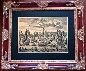 Гравюра "Панорама СПб (Зубов)" в vip раме