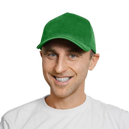 Кепка 5- панельная Oxford 300, c зеленым сендвичем, ярко-зеленая