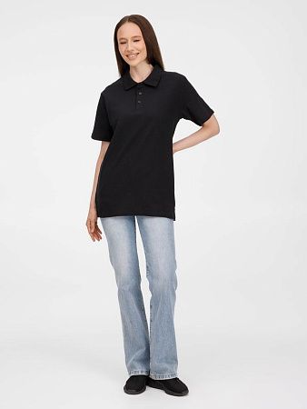 Рубашка поло унисекс Tervise, черная, размер S