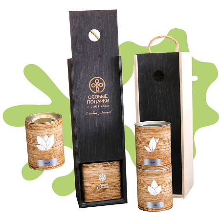 Подарочный набор «Чайное ассорти»: чай (3 шт.), трюфели, открытка