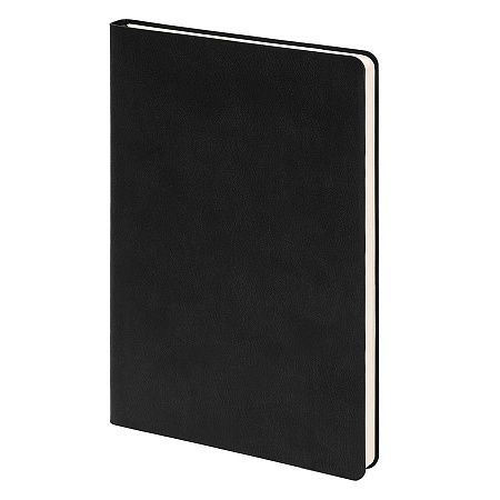 Бизнес-блокнот FUNKY, 130*210 мм, черный, голубой форзац, мягкая обложка, в линейку