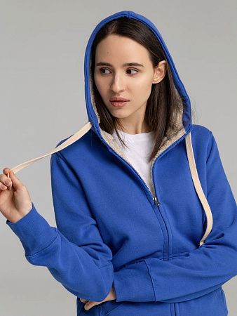 Толстовка унисекс на молнии Sherpa 280, ярко-синяя, размер XXS