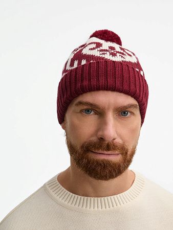 Шапка Wintertude, красная с белым