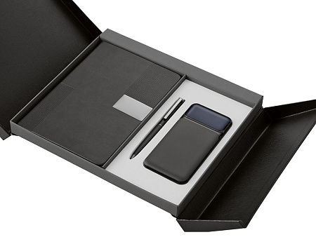 Подарочный набор «Tesla» с блокнотом А5, ручкой и пауэрбенком на 10 000 mAh