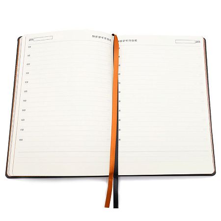 Ежедневник A5 недатированный Efemero в мягком переплёте, черно-оранжевый