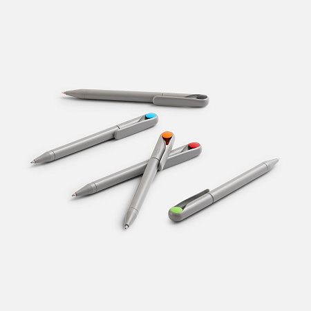Ручка шариковая Prodir DS1 TMM Dot, серая с ярко-зеленым