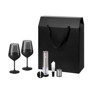 Подарочный набор Блэк Эдишн (Black Edition), Винтаро (Vintaro) (2 бокала + набор для вина)