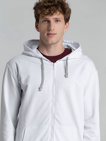 Толстовка на молнии с капюшоном Unit Siverga, белая, размер S