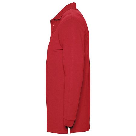 Рубашка поло мужская с длинным рукавом Winter II 210 красная, размер L