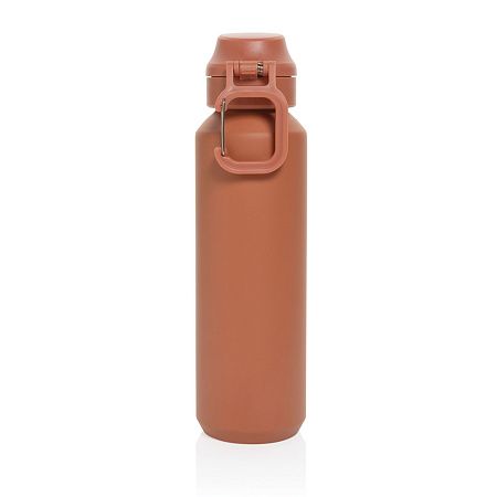 Спортивная бутылка Via из переработанной стали RCS с карабином, 600 мл
