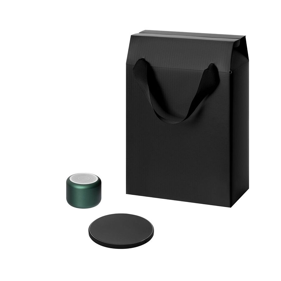 Подарочный набор Пэшн, Аурис (Passion, Auris), зеленый (колонка, зарядное устройство)