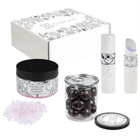 Подарочный набор "Чистое счастье": массажер для глаз, соль для ванны, вишня в шоколаде