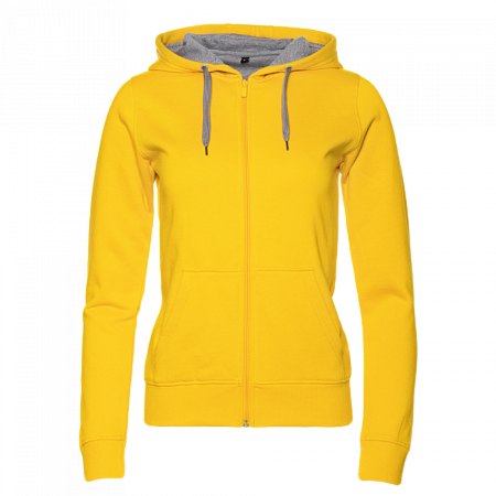 Толстовка женская STAN с капюшоном на молнии футер с начёсом 280, 17W, Жёлтый,  (12/1)  (50/XL)