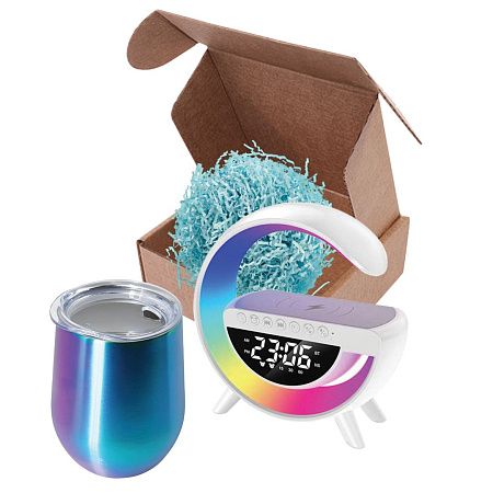 Подарочный набор "Цветная симфония": колонка-ночник, кофер