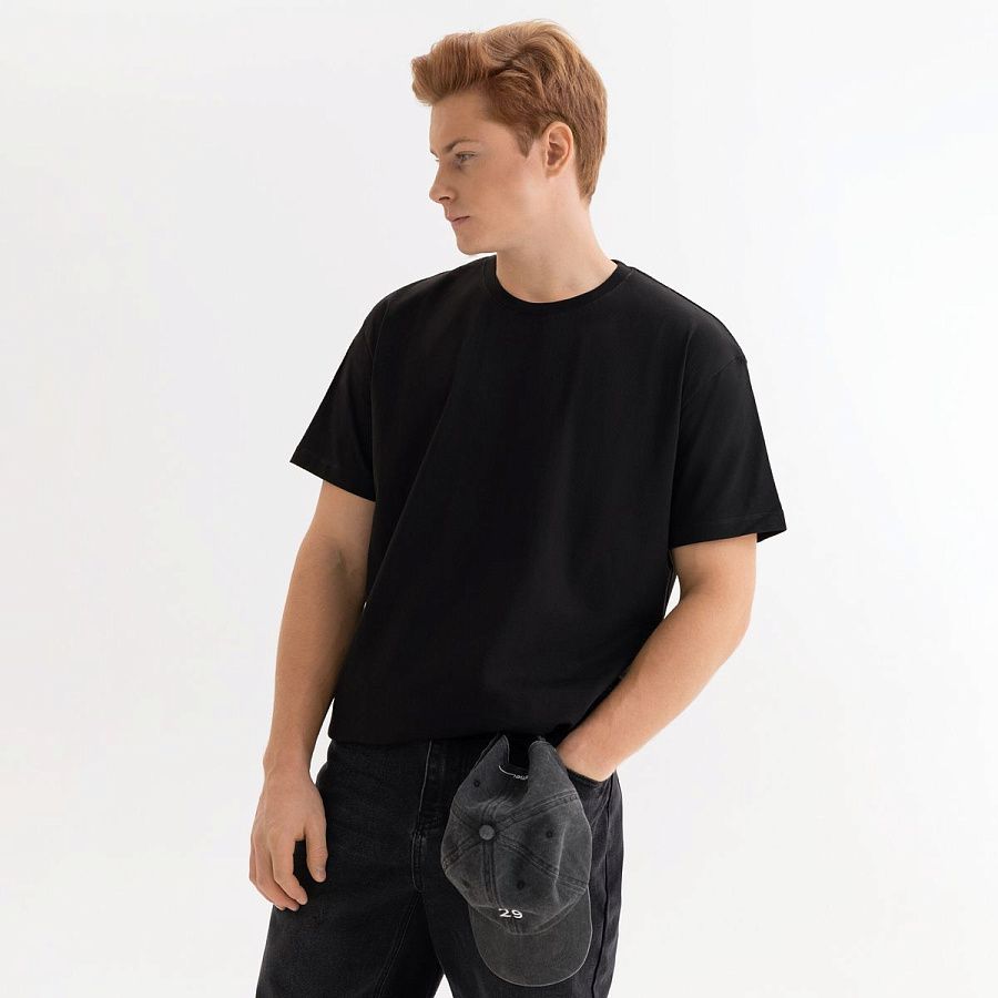 Футболка унисекс KRIS, 150 гр., черная под нанесение