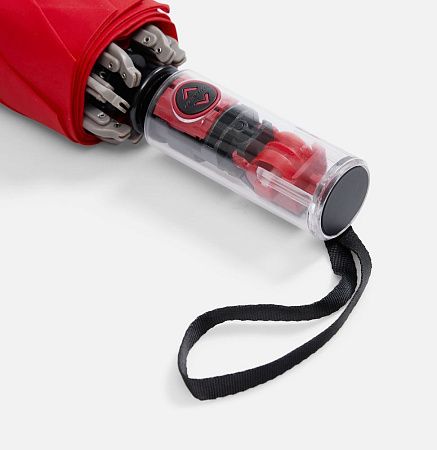 Зонт наоборот складной Futurum со светоотражающим кантом, красный