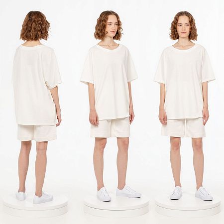 Футболка унисекс оверсайз T2, молочно-белая, размер XL/2XL