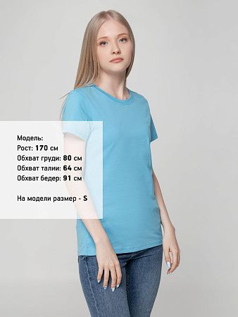 Футболка женская T-bolka Lady, голубая, размер L