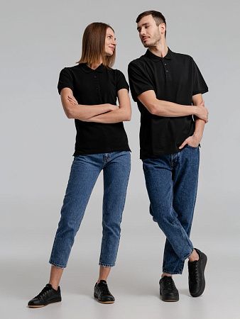 Рубашка поло женская Neptune, черная, размер L