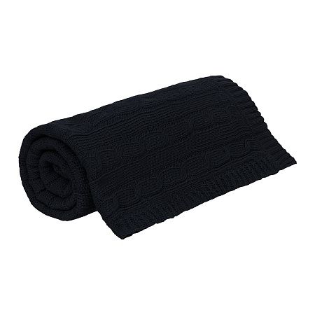 Плед Фадо (Fado) вязаный, темно-синий (без подарочной коробки)