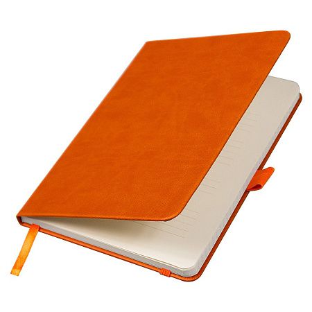 Блокнот Forest  Alfa Polo Latte А5, недатированный, в твердой обложке,  с резинкой и петлей для ручки, оранжевый