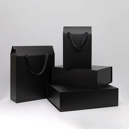 Подарочная коробка-трансформер средняя, черная
