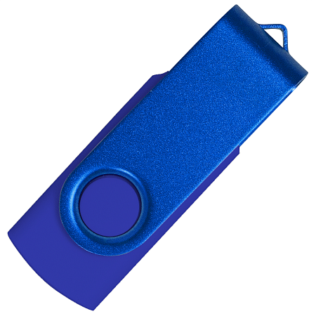 Флеш накопитель USB 2.0 Twister Assembly 16GB, пластик Софт Тач/металл, синий/синий