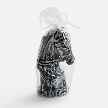 Свеча фигурная «Бюст лошади», серебристая