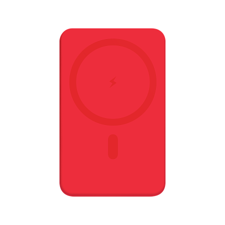 Внешний аккумулятор Ларго PD (Largo PD) 5000mAh с функцией беспроводной зарядки 15W, красный