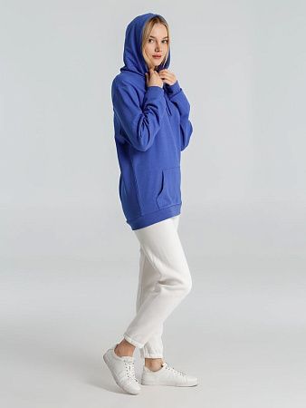 Толстовка с капюшоном унисекс Hoodie, ярко-синий меланж, размер XS