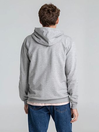 Толстовка на молнии с капюшоном Unit Siverga, серый меланж, размер XS