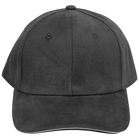 Кепка 6- панельная Salerno Heavy 350,  c белым сендвичем, черная