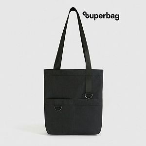 Шоппер Superbag ZIP, с двумя карманами и молнией (черный)
