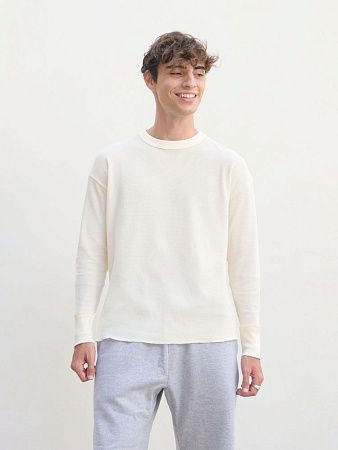 Футболка с длинным рукавом Thermal T, бежевая (неокрашенная), размер S