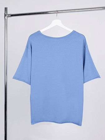 Футболка оверсайз унисекс Vozduh, синяя, размер XL/2XL