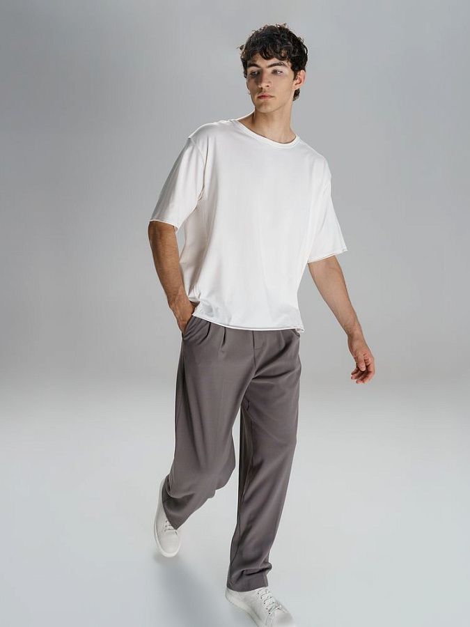 Футболка оверсайз унисекс Vozduh, молочно-белая под нанесение