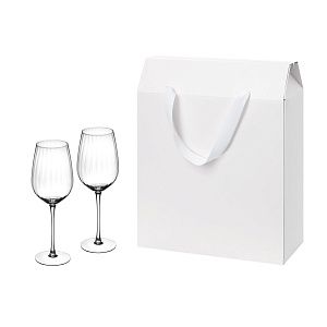 Подарочный набор 2 бокала для вина Бланш (Blanche) в большом подарочном пакете