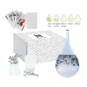 Подарочный набор «Чайковский»: интерьерный показатель погоды, стопки, пластиковые карты