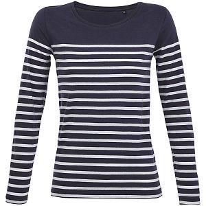 Футболка женская с длинным рукавом Matelot LSL Women, синяя с белым, размер XXL
