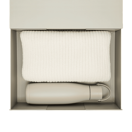 Подарочный набор Боска (Bosca), Форгес (Forges), бежевый (термобутылка, шарф)