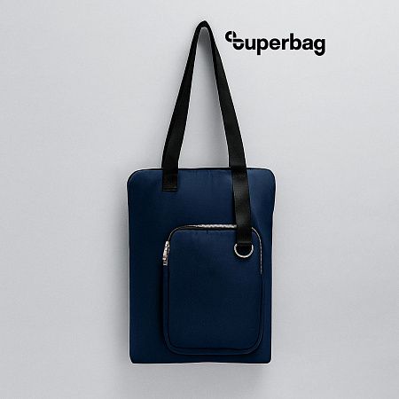 Шоппер Superbag Pocket, с внутренним креплением (карабин) и чехлом для мелочей