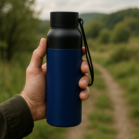 Термобутылка Button Black