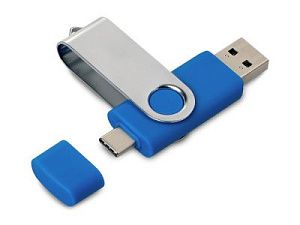 USB3.0/USB Type-C флешка на 16 Гб «Квебек C», цвет: синий