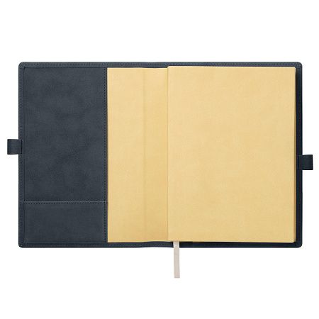 Ежедневник-портфолио Клип (Clip NEO) недатированный в подарочной коробке, черный (в комплекте ручка Tesoro серебро)