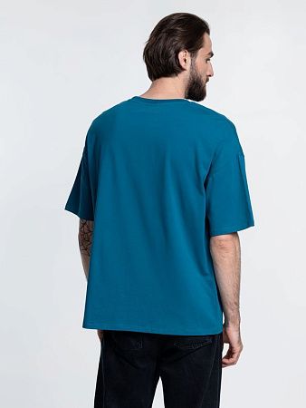 Футболка унисекс оверсайз Crosstown, бирюзовая (морская волна), размер S