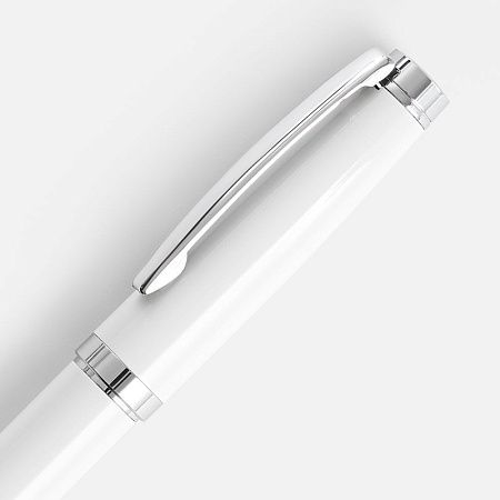 Ручка шариковая Letra Chrome, глянцевая, белая