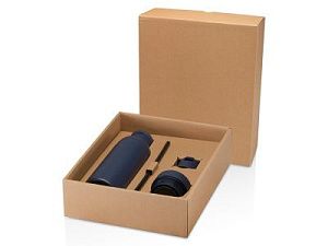 Бутылка «Illuminate» с вакуумной изоляцией и 3 крышками, цвет: синий