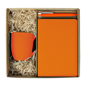 Набор подарочный Solution Prestige Trio ( ежедневник Flexy Latte Color, кружка Casa Grande Сlassic Soft, ручка Zorro), оранжевый