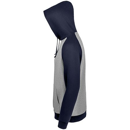 Толстовка унисекс Seattle, серый меланж с темно-синим, размер XL